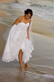 Bride on a St Thomas beac